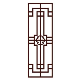 Chinese Style Frosted Glass Window Film No Glue Sliding Door Static Film Imitation Redwood Lattice Window Film; 15x39 inch