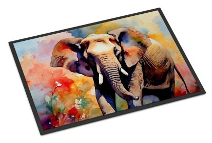 NEW Elephant Doormat Front Door Mat Indoor Outdoor Rugs for Entryway, Non Slip Washable Low Pile, 18H X 27W