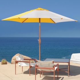 7.5ft Patio Umbrella,Outdoor Beach Portable Table Market Umbrella Waterproof UV-proof,Yellow/White