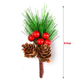 10 PCS Mini Artificial Pine Picks With Red Berries & Natural Pinecones (Option: W13627225)