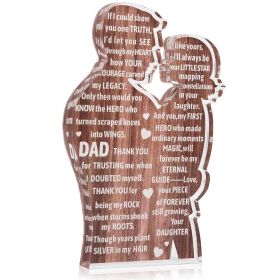 Daughter To Dad,Heartfelt Acrylic Plaque - Father's Day,Birthday Gift,Amazon Is Banned,652-10511-P (Option: 65210511P)