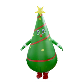 Inflatable Walking Christmas Tree Suit, Unisex  Fancy Dress Costume, Cosplay Party Funny Clothes With Beard Hat For--Only Supports Self-pickup. (Option: Christmas tree)