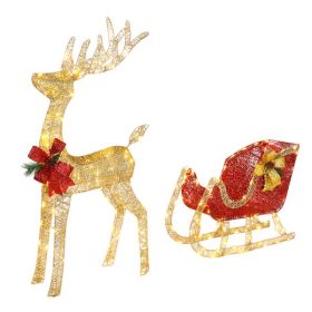 4ft Gold Single Deer Sled Yard Elk Decoration (Option: Golden Elk)