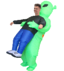 Inflatable Alien Costume For Adults Funny Blow Up Alien Carrying Costume For Halloween Cosplay--Only Supports Self-pickup. (Option: Alien)