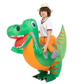 Inflatable Dinosaur Costume For Child, Riding Cute Dinosaurs Costumes, Halloween Blow Up Rider Cosplay--Only Supports Self-pickup. (Option: Dinosaur)