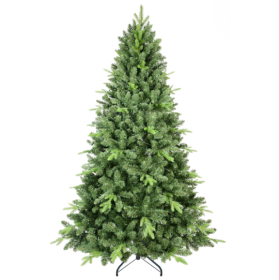 Artificial 7.5ft Green Christmas Tree With 2155PVC Hard Needle Mixed Branch Tips, Memory Wire Iron Wire, Hinged Premium & Foldable Base For Indoo (Color: Green)
