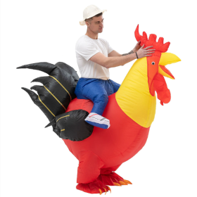 Inflatable Ride-on Rooster Costume Blow Up SuitFancy Dress Funny Jumpsuit Costume ForHalloween Christmas Party-Only Supports Self-pickup. (Option: Rooster)