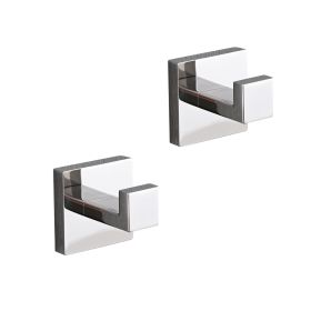 2 Pack Wall-Mounted Stainless Steel Bathroom Towel Hooks/Coat Hooks for Bathroom, Bedroom, Kitchen (Color: as Pic)